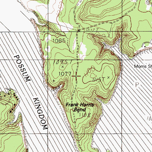 Topographic Map of Frank Harris Bend, TX