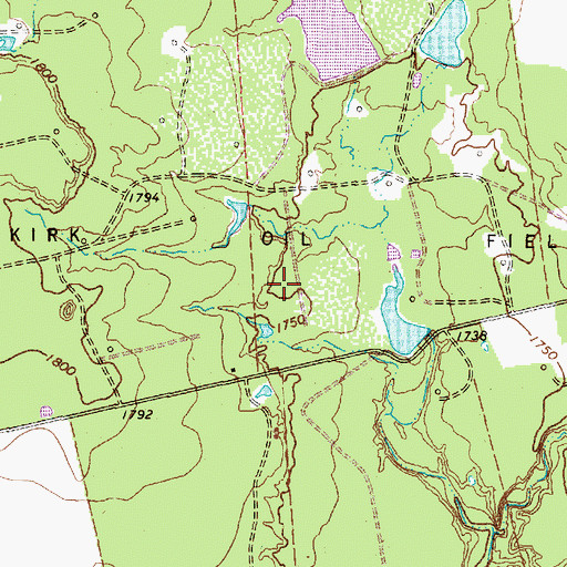 Topographic Map of Frankirk Oil Field, TX
