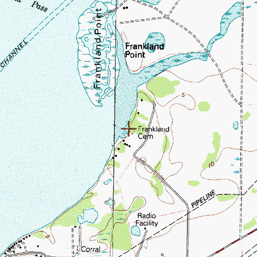 Topographic Map of Franklin Cemetery, TX