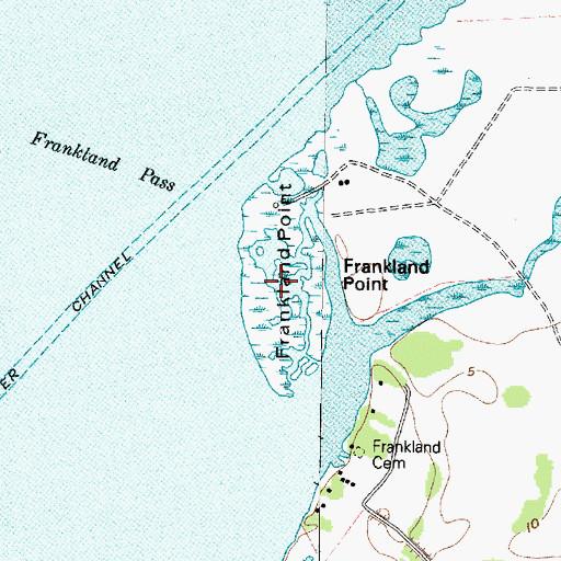 Topographic Map of Frankland Point, TX