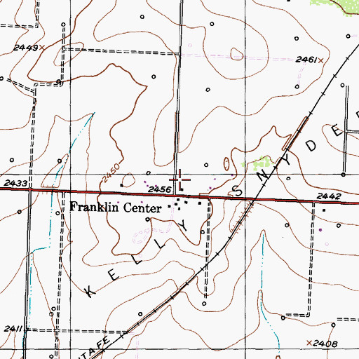 Topographic Map of Franklin Center, TX