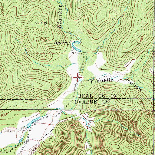 Topographic Map of Franklin Hollow, TX