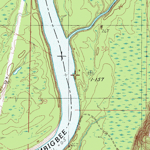 Topographic Map of East Bassetts Bar, AL