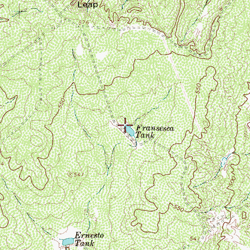 Topographic Map of Fransesca Tank, TX