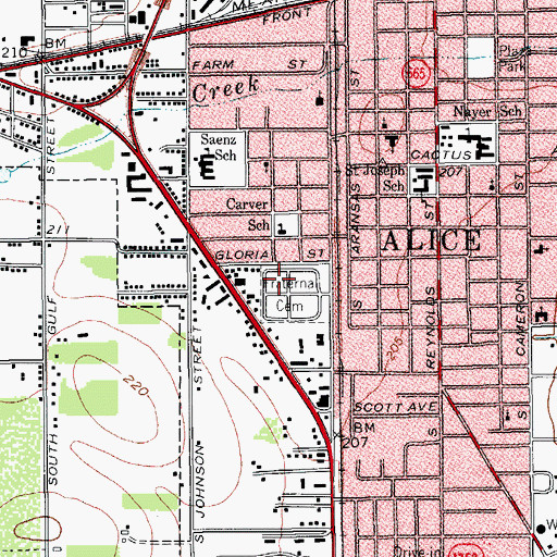 Topographic Map of Fraternal Cemetery, TX