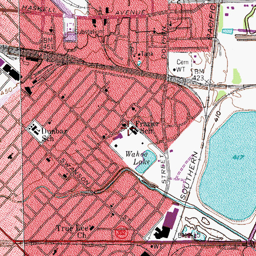 Topographic Map of Frazier School, TX
