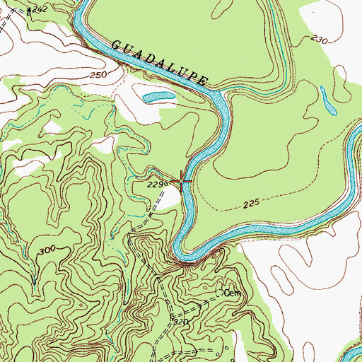 Topographic Map of Freeman Creek, TX