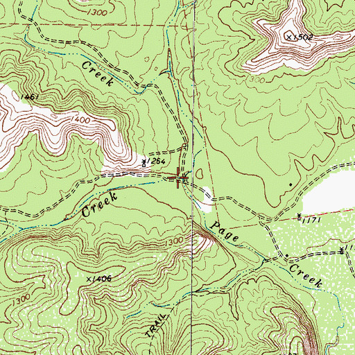 Topographic Map of French Creek, TX