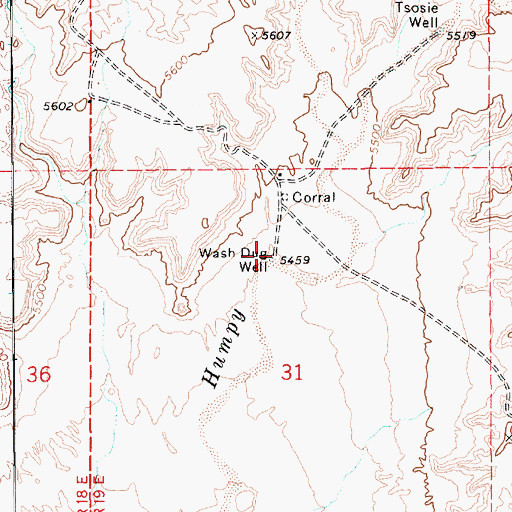 Topographic Map of Wash Dug Well, AZ