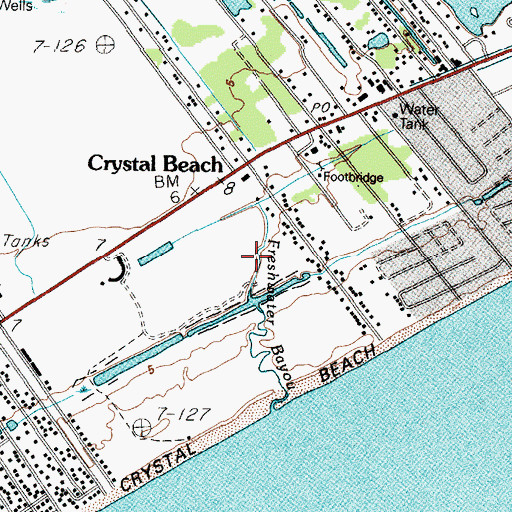 Topographic Map of Freshwater Bayou, TX