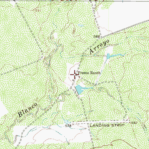 Topographic Map of Fresno Ranch, TX