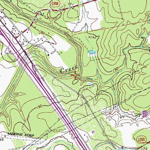Topographic Map of Friday Hollow, TX