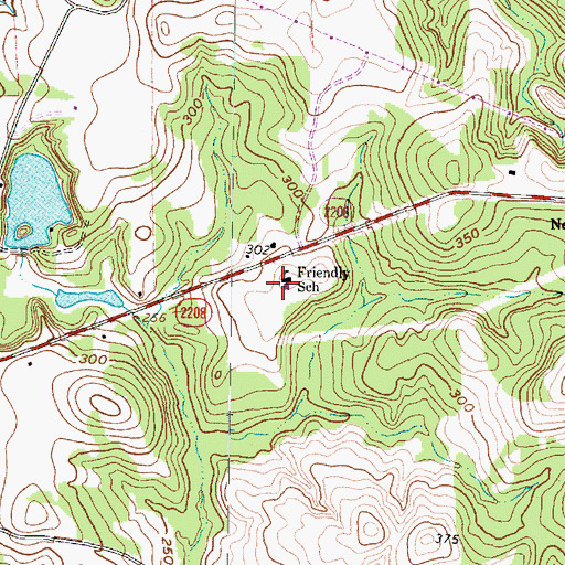 Topographic Map of Friendly School, TX