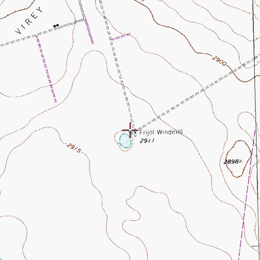 Topographic Map of Frijol Windmill, TX