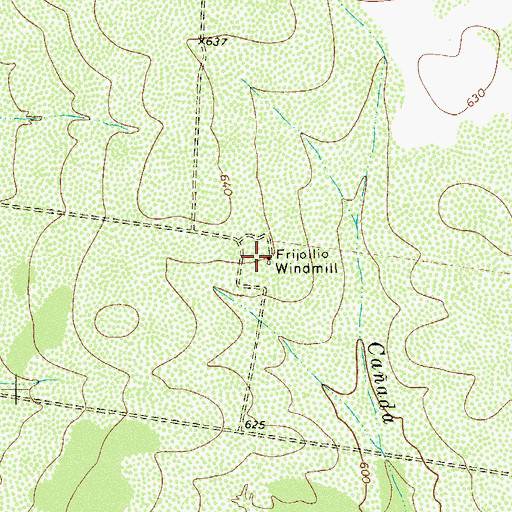 Topographic Map of Frijollio Windmill, TX