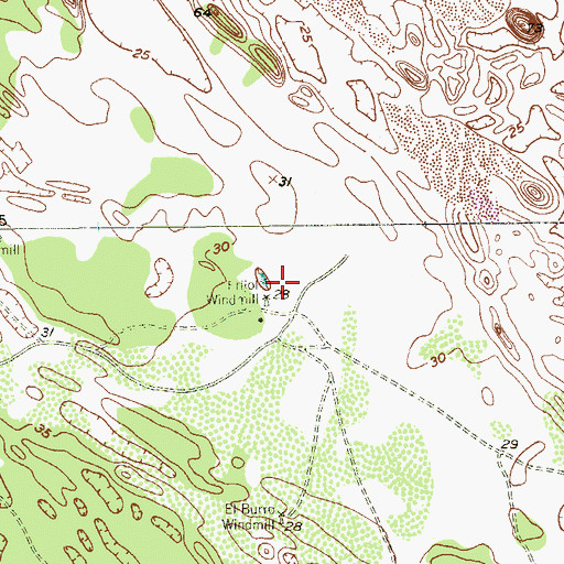 Topographic Map of Frijon Windmill, TX