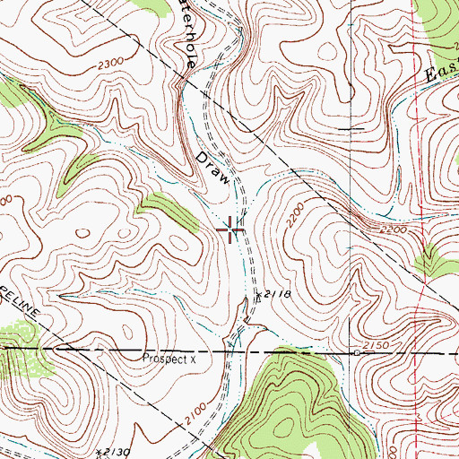 Topographic Map of Frio Waterhole Draw, TX