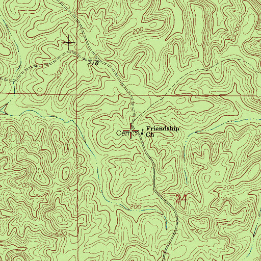 Topographic Map of Friendship, AL