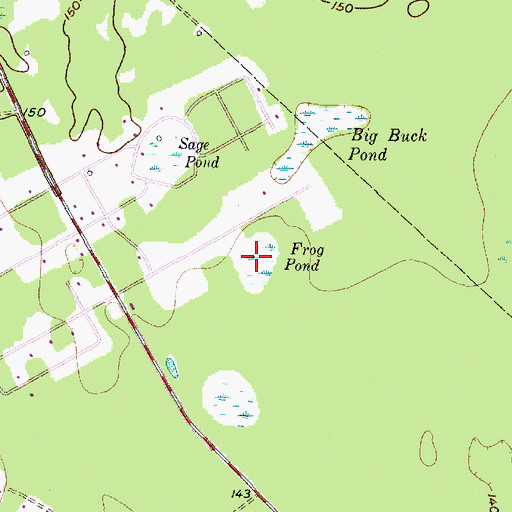 Topographic Map of Frog Pond, TX