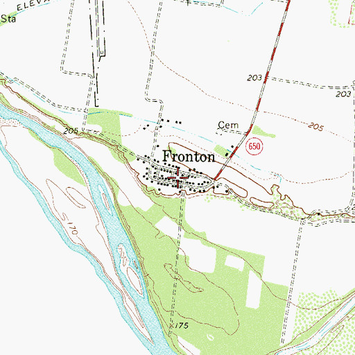 Topographic Map of Fronton, TX