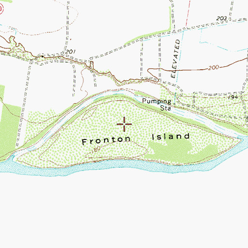 Topographic Map of Fronton Island, TX