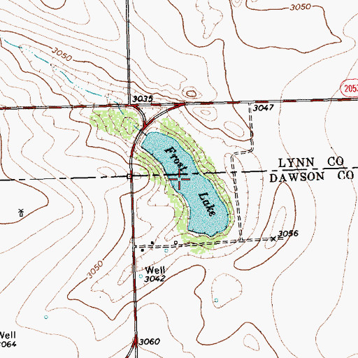 Topographic Map of Frost Lake, TX