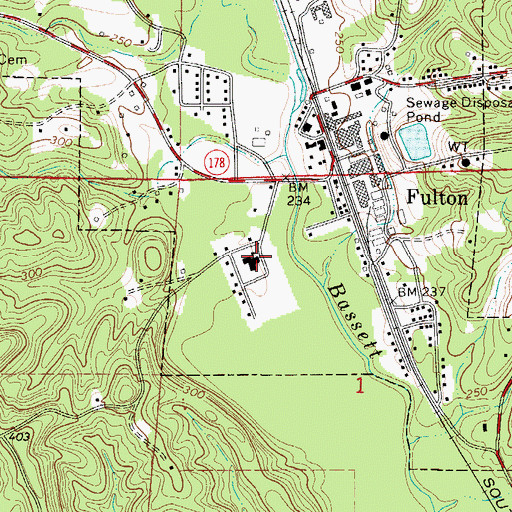 Topographic Map of Fulton Elementary School, AL