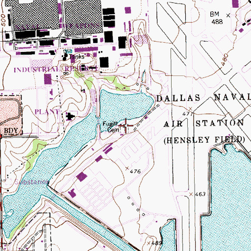 Topographic Map of Fugitt Cemetery, TX