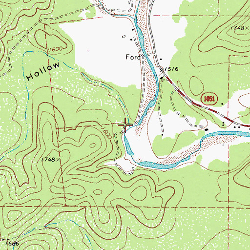 Topographic Map of Fulghum Hollow, TX