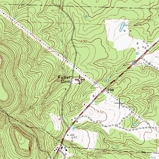 Topographic Map of Fuller Cemetery, TX