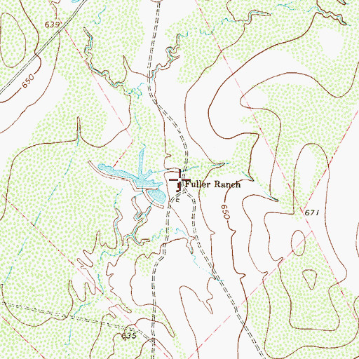 Topographic Map of Fuller Ranch, TX