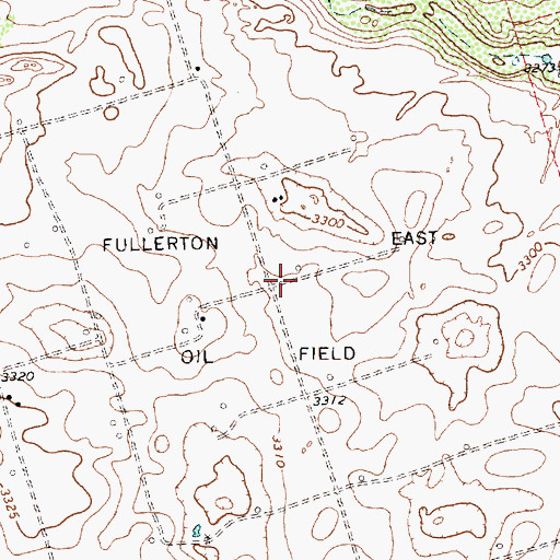 Topographic Map of Fullerton East Oil Field, TX