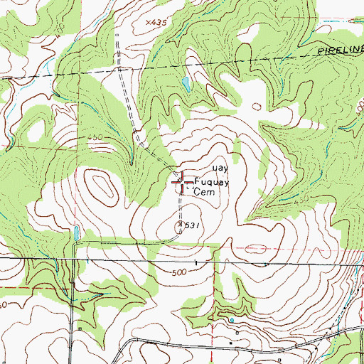 Topographic Map of Fuquay Cemetery, TX
