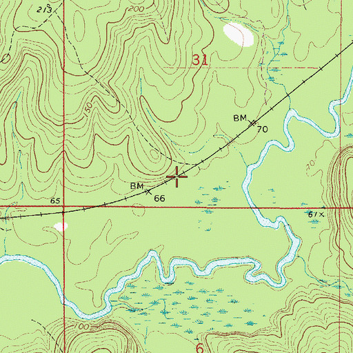 Topographic Map of Glendon (historical), AL