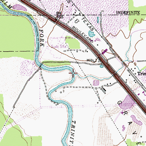 Topographic Map of Furneaux Creek, TX