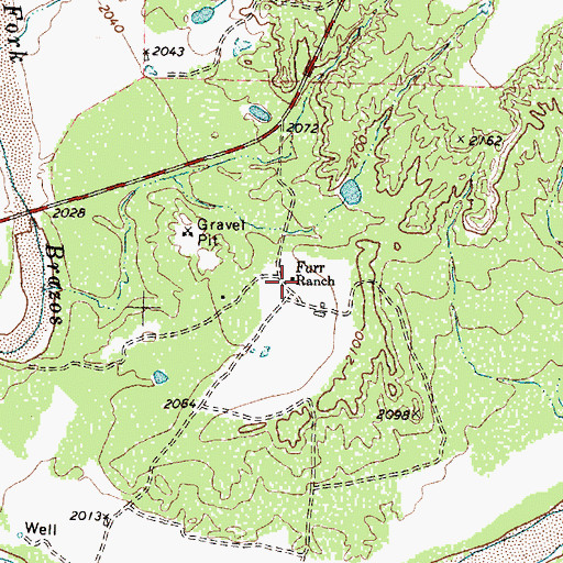 Topographic Map of Furr Ranch, TX