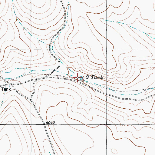 Topographic Map of G Tank, TX