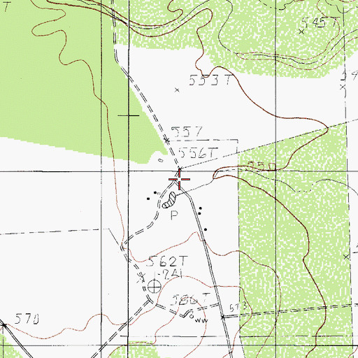 Topographic Map of G Wellhausen, TX