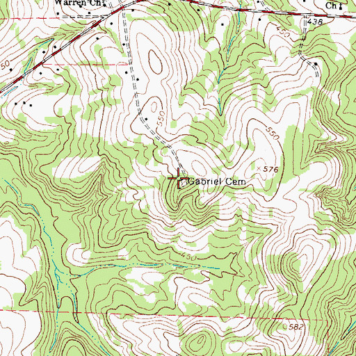 Topographic Map of Gabriel Cemetery, TX