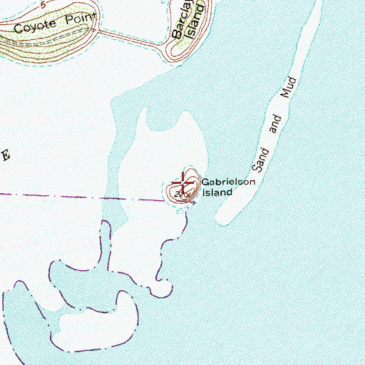 Topographic Map of Gabrielson Island, TX