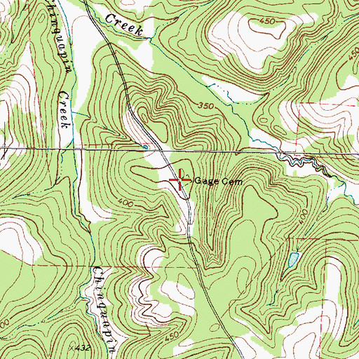 Topographic Map of Gage Cemetery, TX