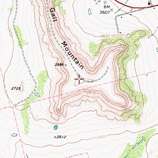 Topographic Map of Gail Mountain, TX