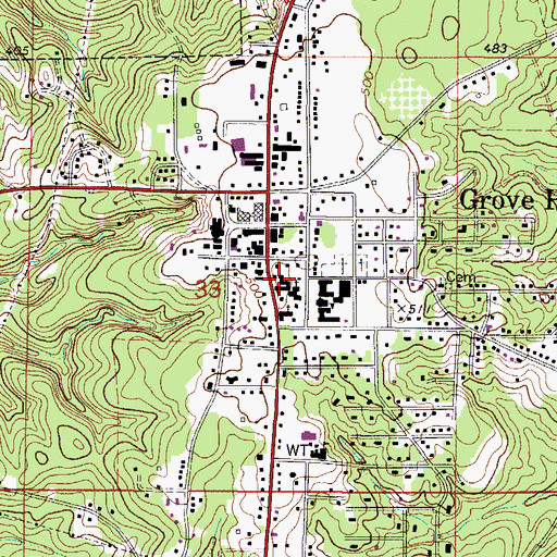 Topographic Map of Grove Hill Baptist Church, AL