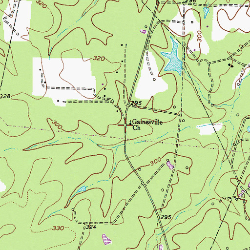 Topographic Map of Gainesville Church, TX