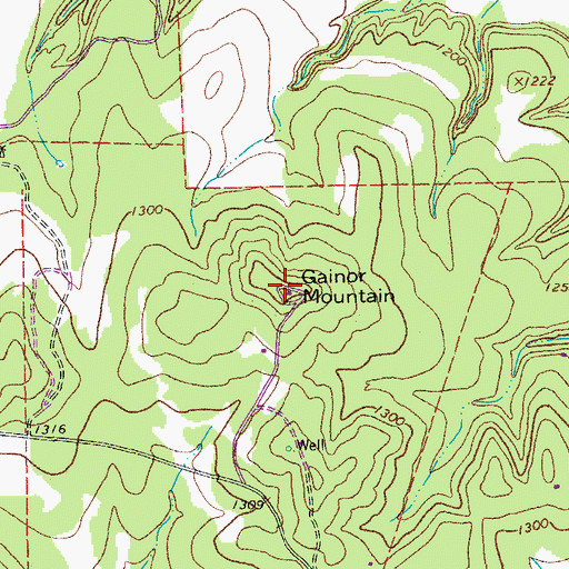 Topographic Map of Gainor Mountain, TX