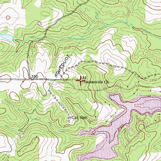 Topographic Map of Gainsville Church, TX