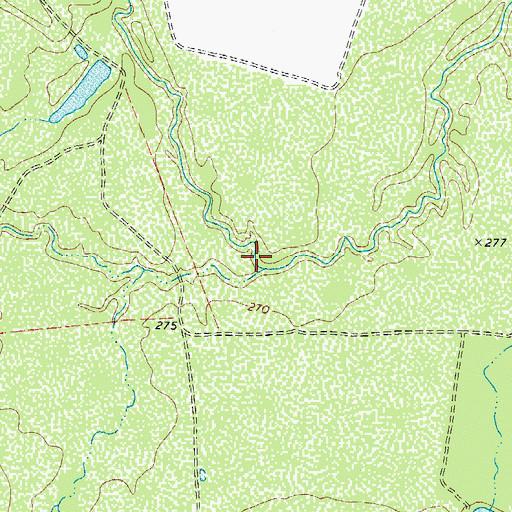 Topographic Map of Galinda Creek, TX