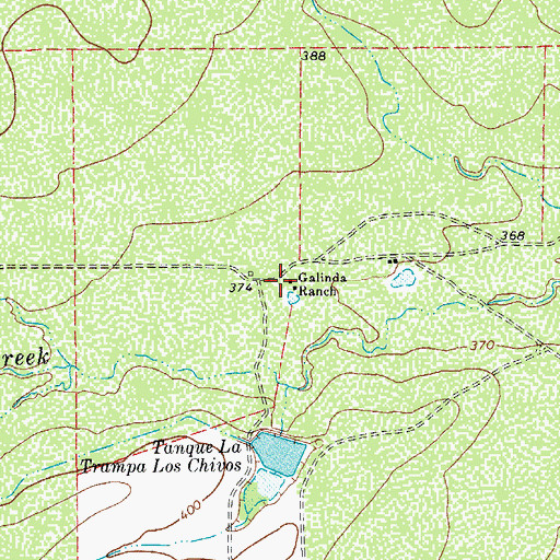 Topographic Map of Galinda Ranch, TX