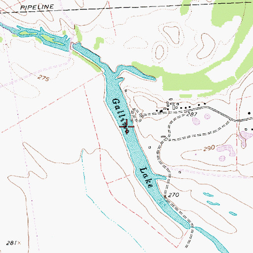 Topographic Map of Gallimo Lake, TX