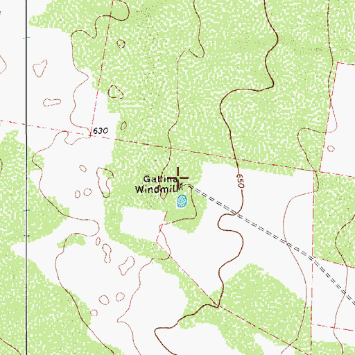 Topographic Map of Gallina Windmill, TX